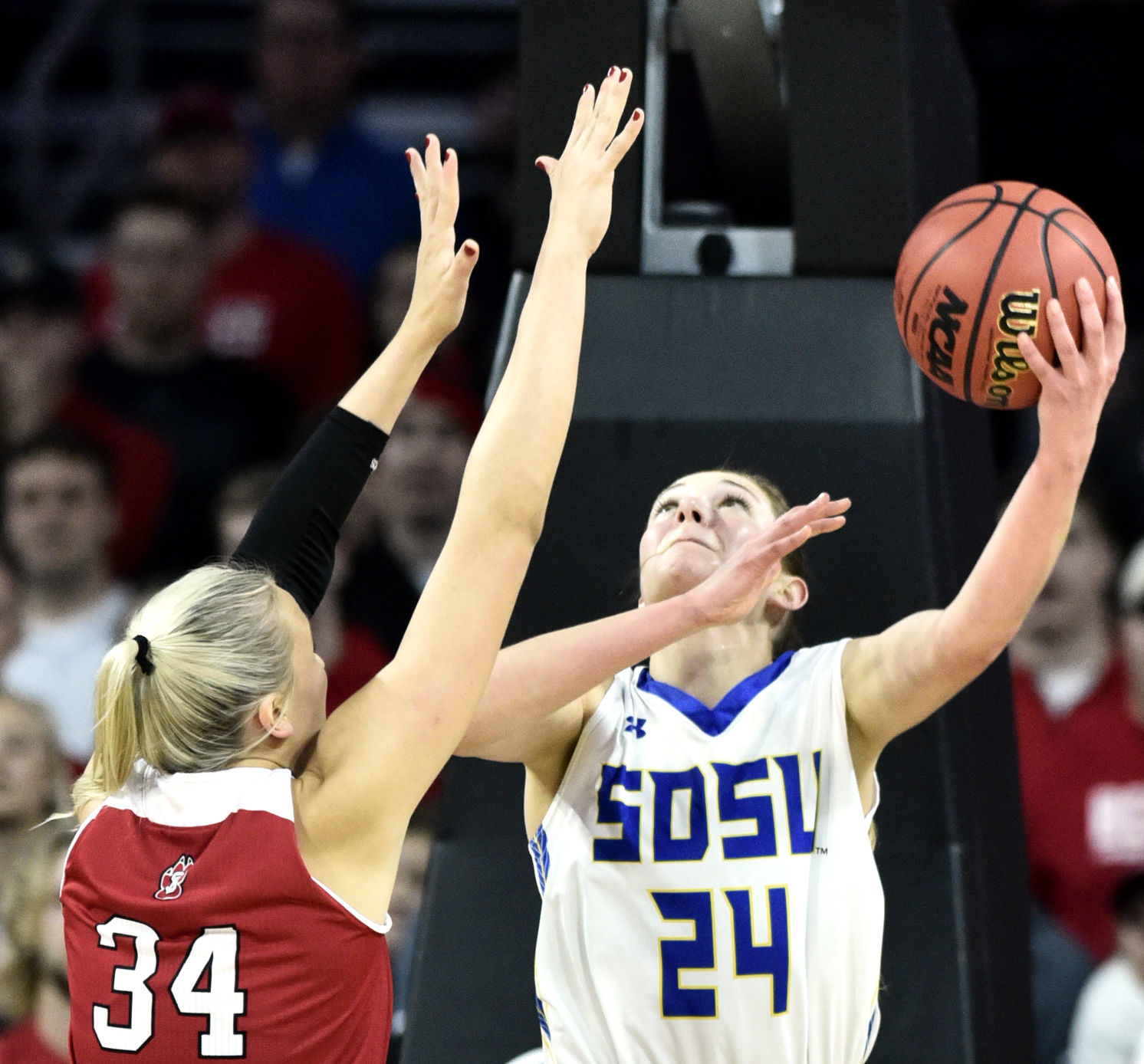 USD vs SDSU women's Summit League basketball